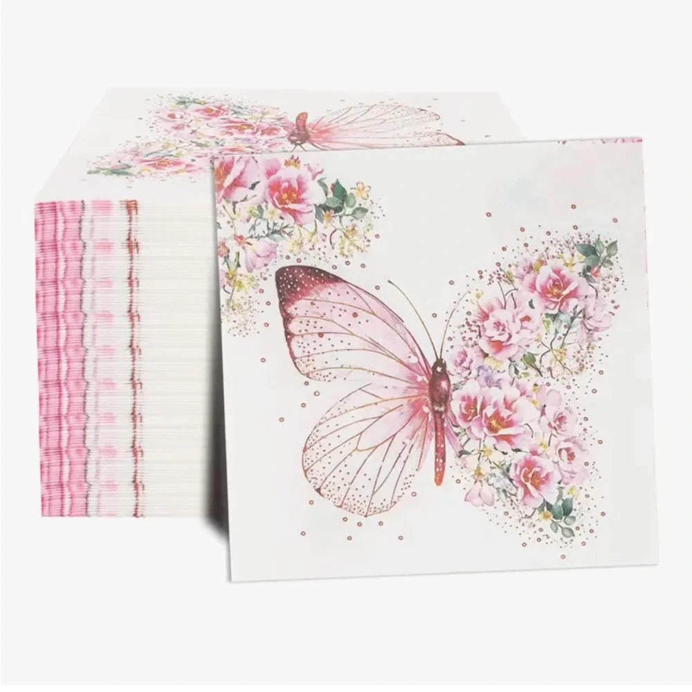 Floral Butterfly Luncheon Napkins, 20-ct